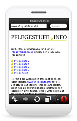 Darstellung der Internetseite auf verschiedenen Handys