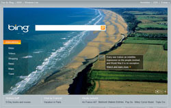 Startseite der Suchmaschine bing
