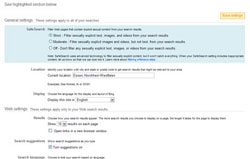 Einstellung in bing