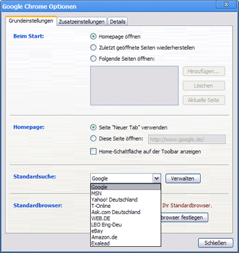 Google Chrome Einstellungen