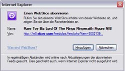 Abonnieren von Webslices